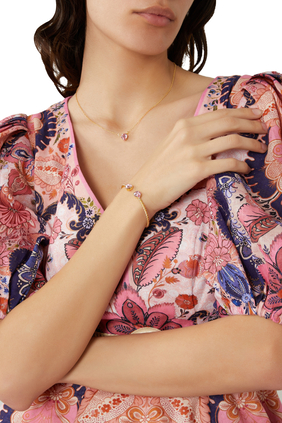 Valentina Heart Bracelet, 18K Gold & Crystal
